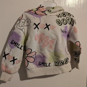 Primark Kids' Cream and Green Hoodie